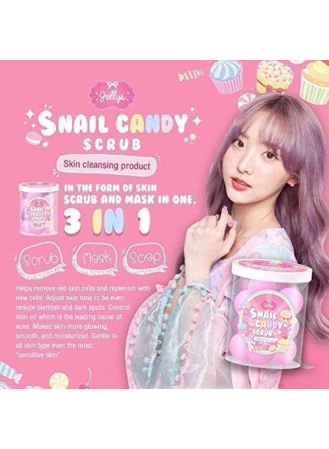 جيليز مقشر الجسم المرطب بخلاصة الحلزون - إزالة لطيفة للجلد الميت بتركيبة مرطبة لبشرة متألقة - 6 كرات تقشير - Image 4